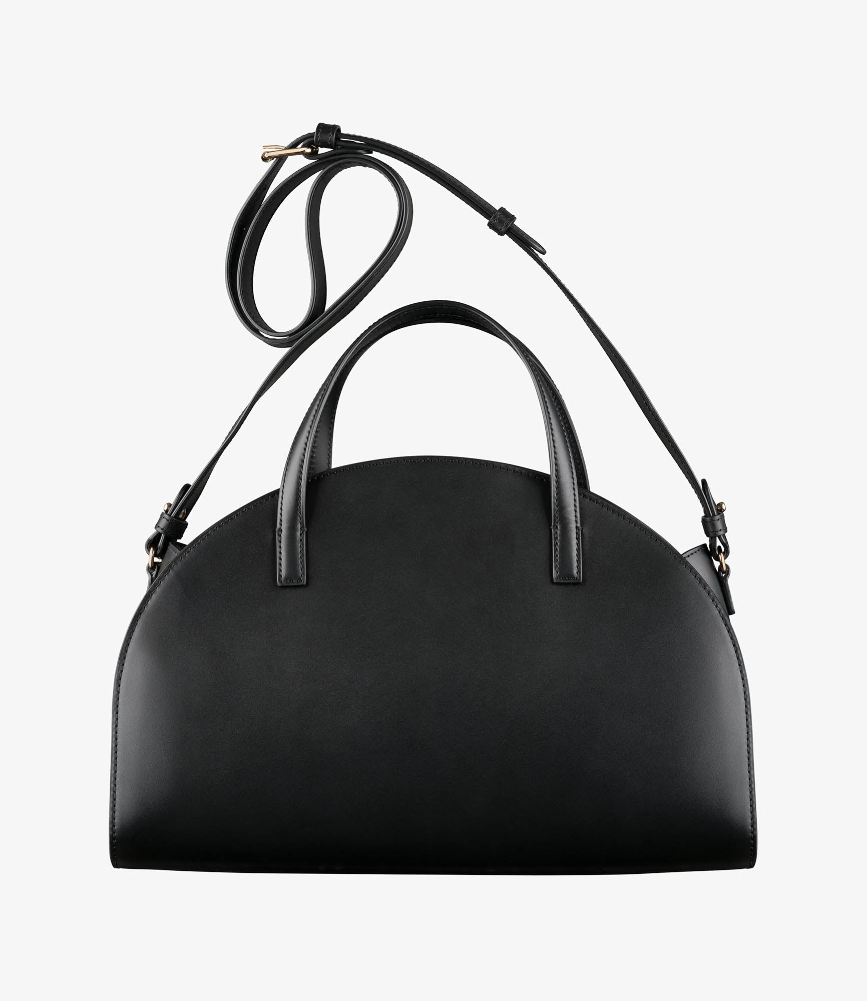 Demi-Lune tote bag | Smooth vegetable-tanned leather