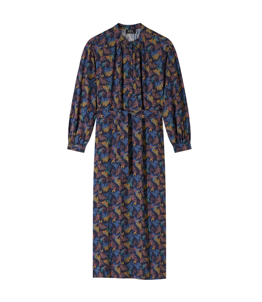 Camélia dress | Viscose with feather print | A.P.C. Ready to