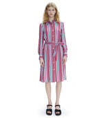 Liane dress | Multicolored striped shirt dress in viscose-linen blend. | A.P.C. Ready to Wear Liane dress | Multicolored striped shirt dress in viscose-linen blend. | A.P.C. Ready to Wear
