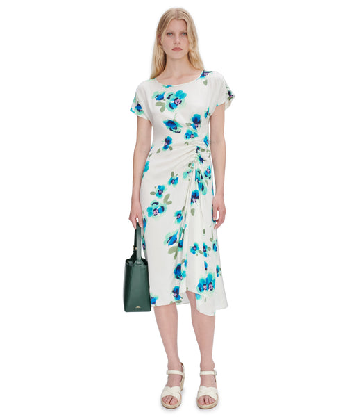 Juniper dress | Satin with blurred floral print | A.P.C. Ready-to-Wear