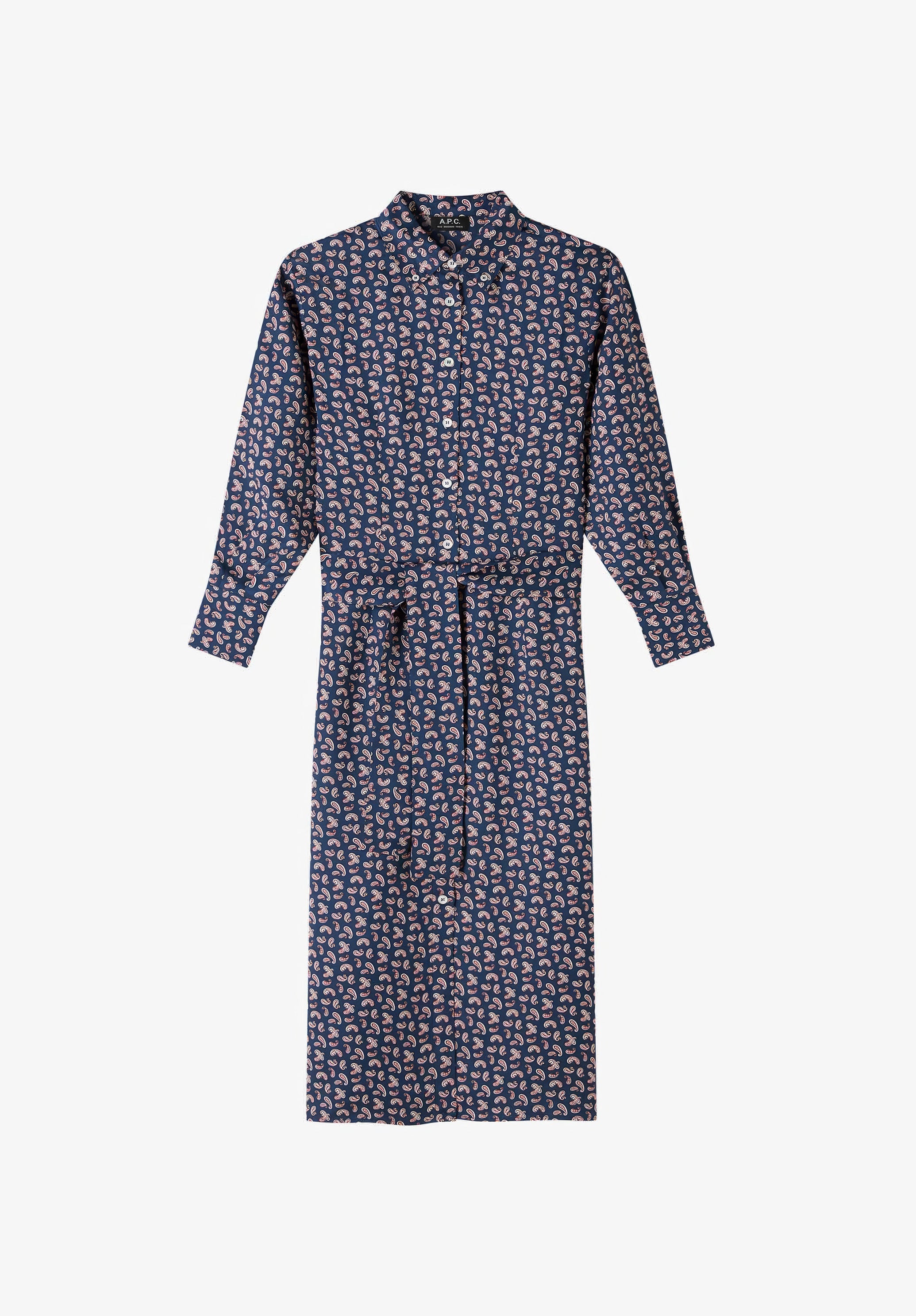 アーペーセー ヴァネッサシワード シルクワンピース XS 紺 A.P.C. Vanessa dress | Viscose twill with paisley print | A.P.C. Ready-to