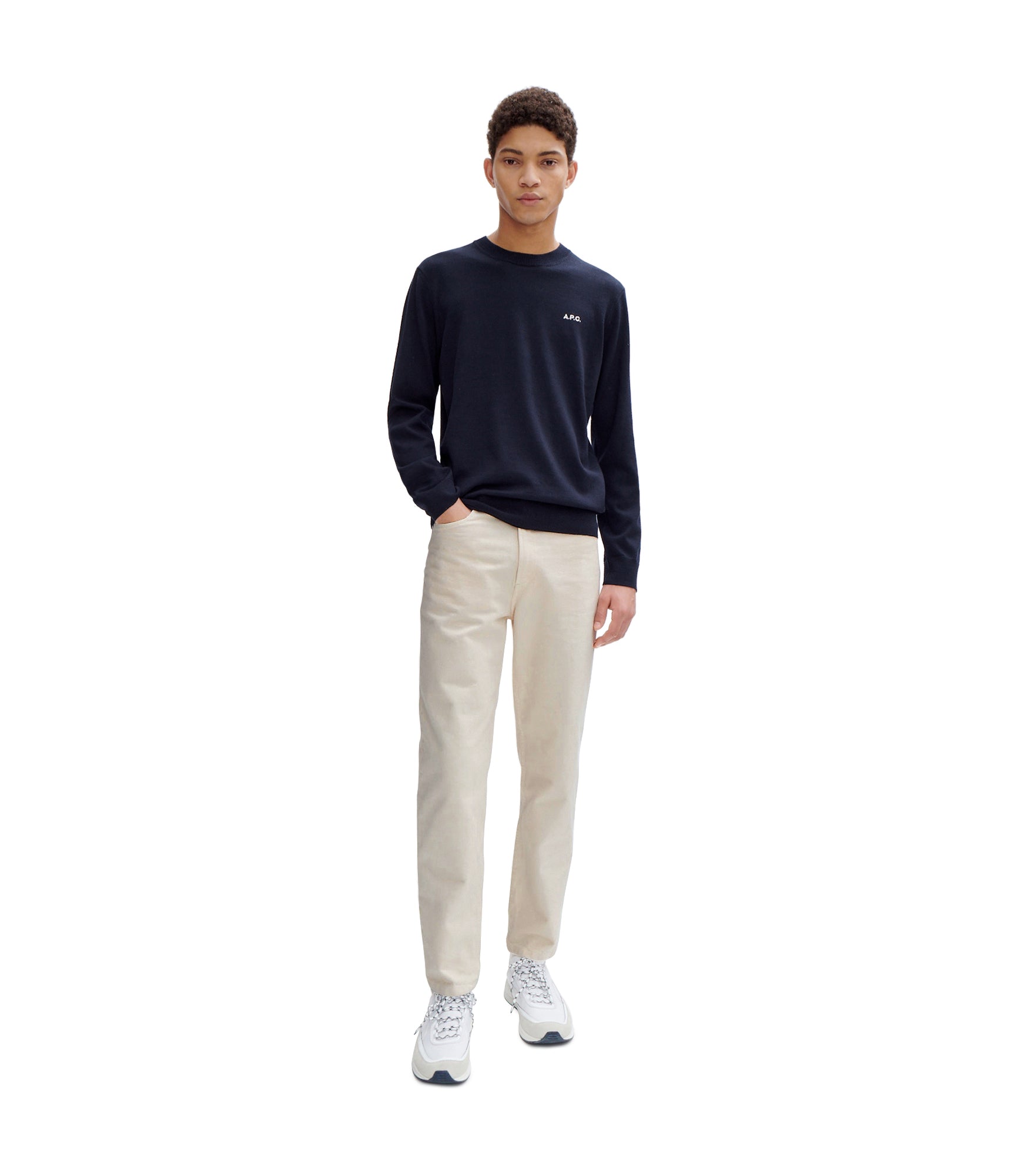 ニット・セーター A.P.C. AXEL LOGO CREWNECK KNIT BLACK WOAOCH23235IAK WOAOCH23 Axel sweater – A.P.C.