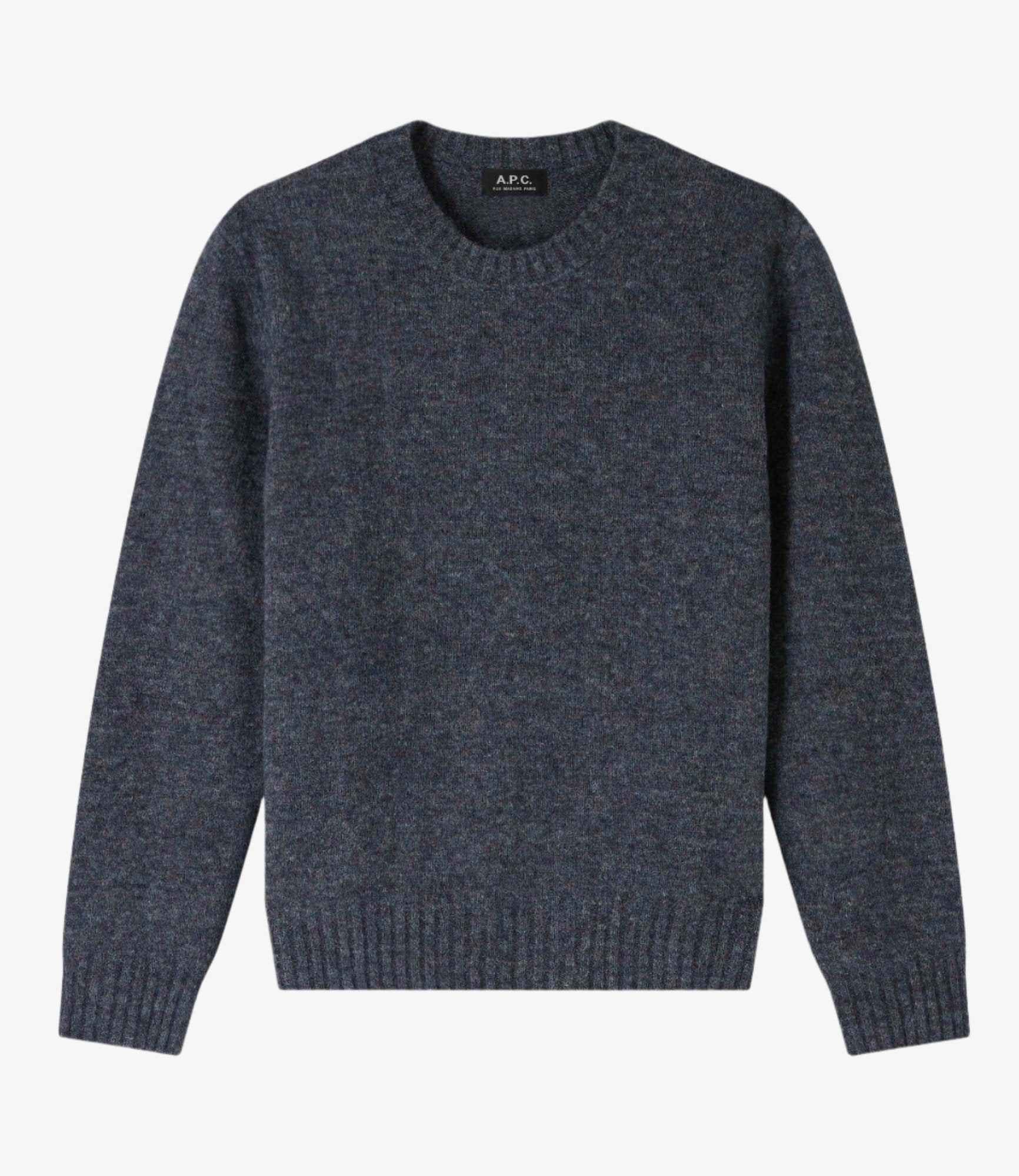 ★韓国の人気★【A.P.C.】★A.P.C. PULL ALOIS KNIT★BLUE★ 80s〜90s初期 A.P.C. made in France navy wool knit 90年代