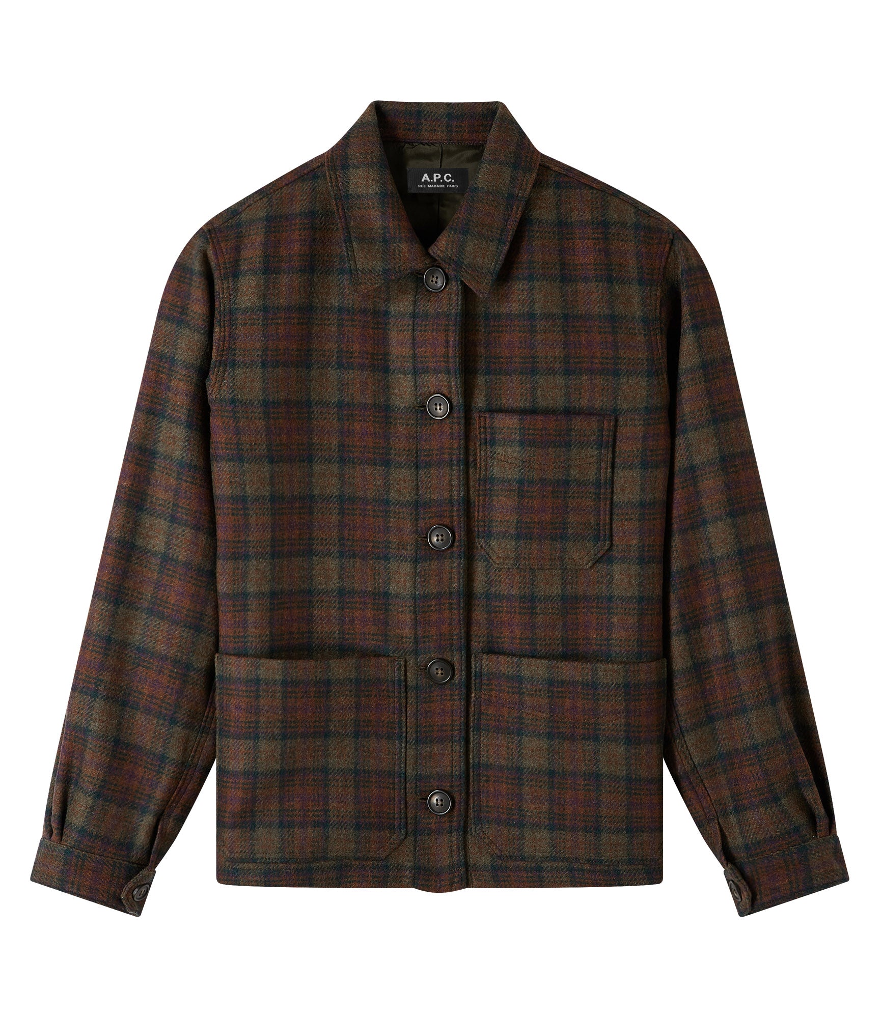 Julia jacket | Jacket in plaid recycled wool. | A.P.C. Ready