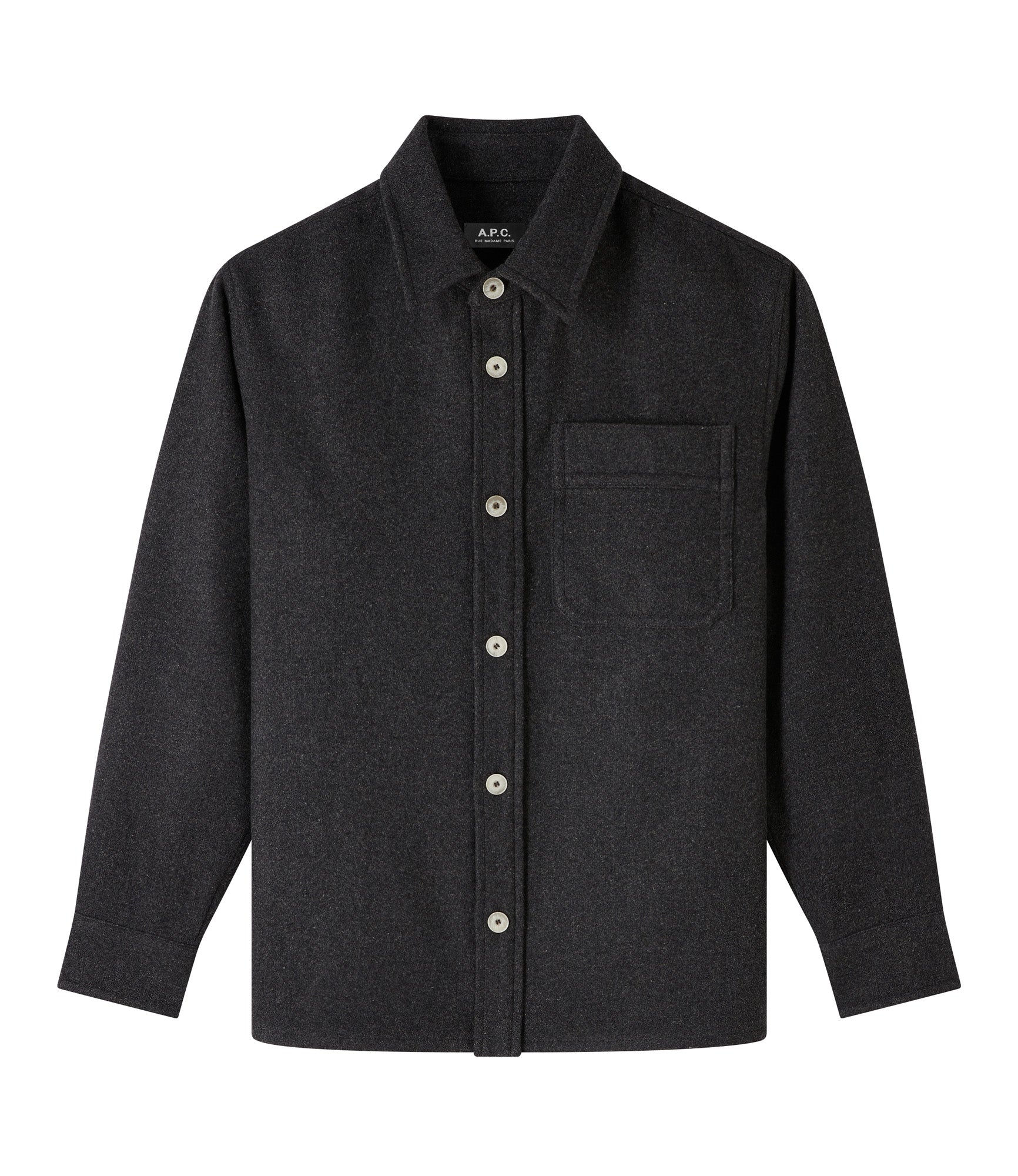 Basile overshirt | Plain-colour recycled wool | A.P.C. Ready