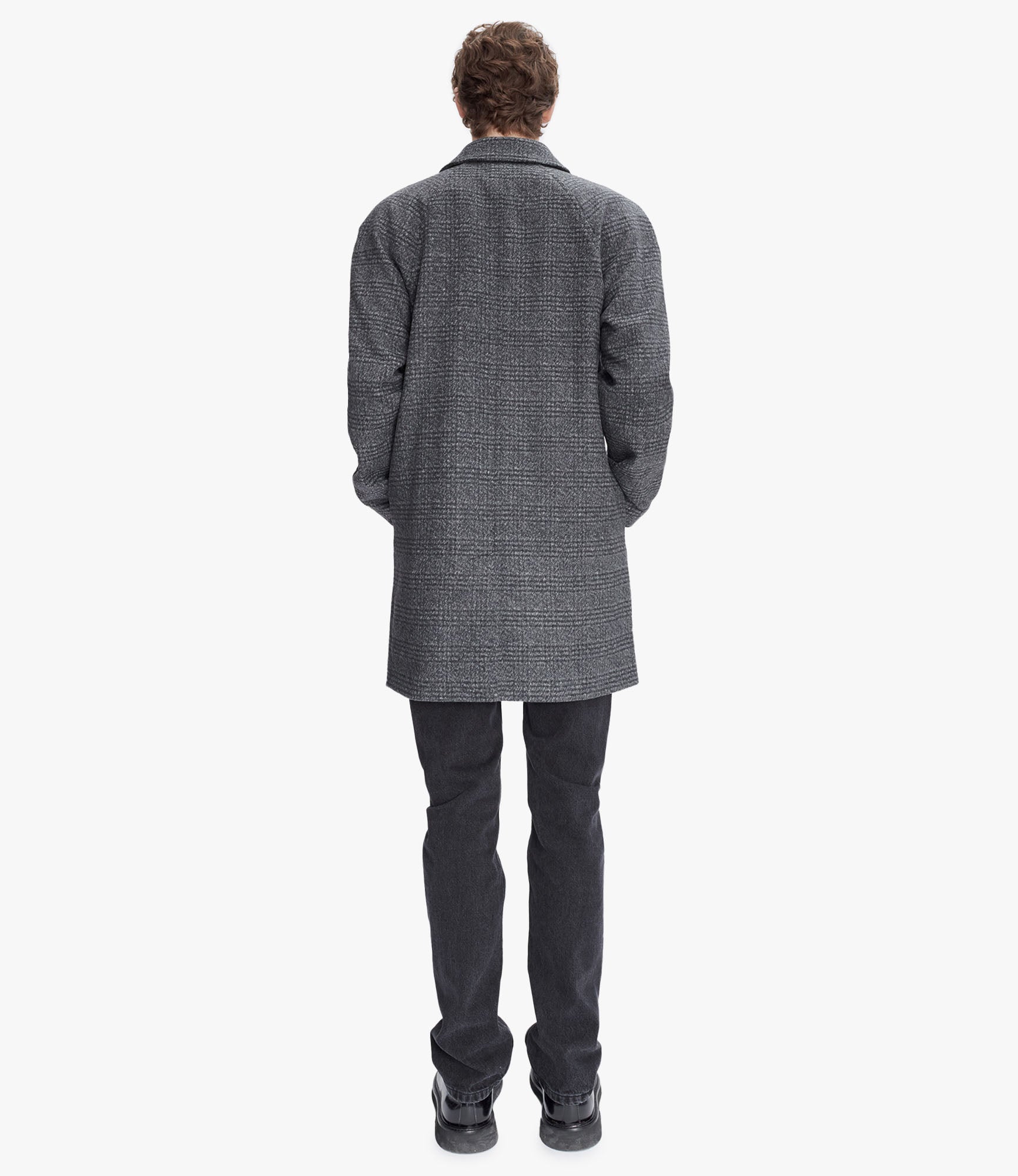 New Pete raincoat | Recycled wool with faded check print | A.P.C.