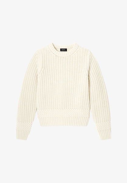 A.P.C. Iris Sweater - Ecru sweater in recycled wool