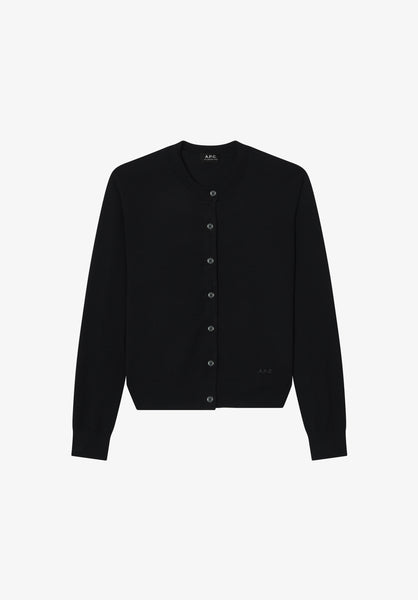 A.P.C.(アーペーセー)　ミリタリー厚手ブラックカーディガン☆美品 A.P.C. Wool Cardigan | Women's Knitwear