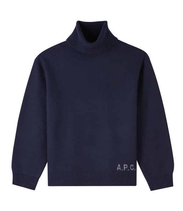 Walter sweater (Unisex) - TIT - Dark navy blue / camel