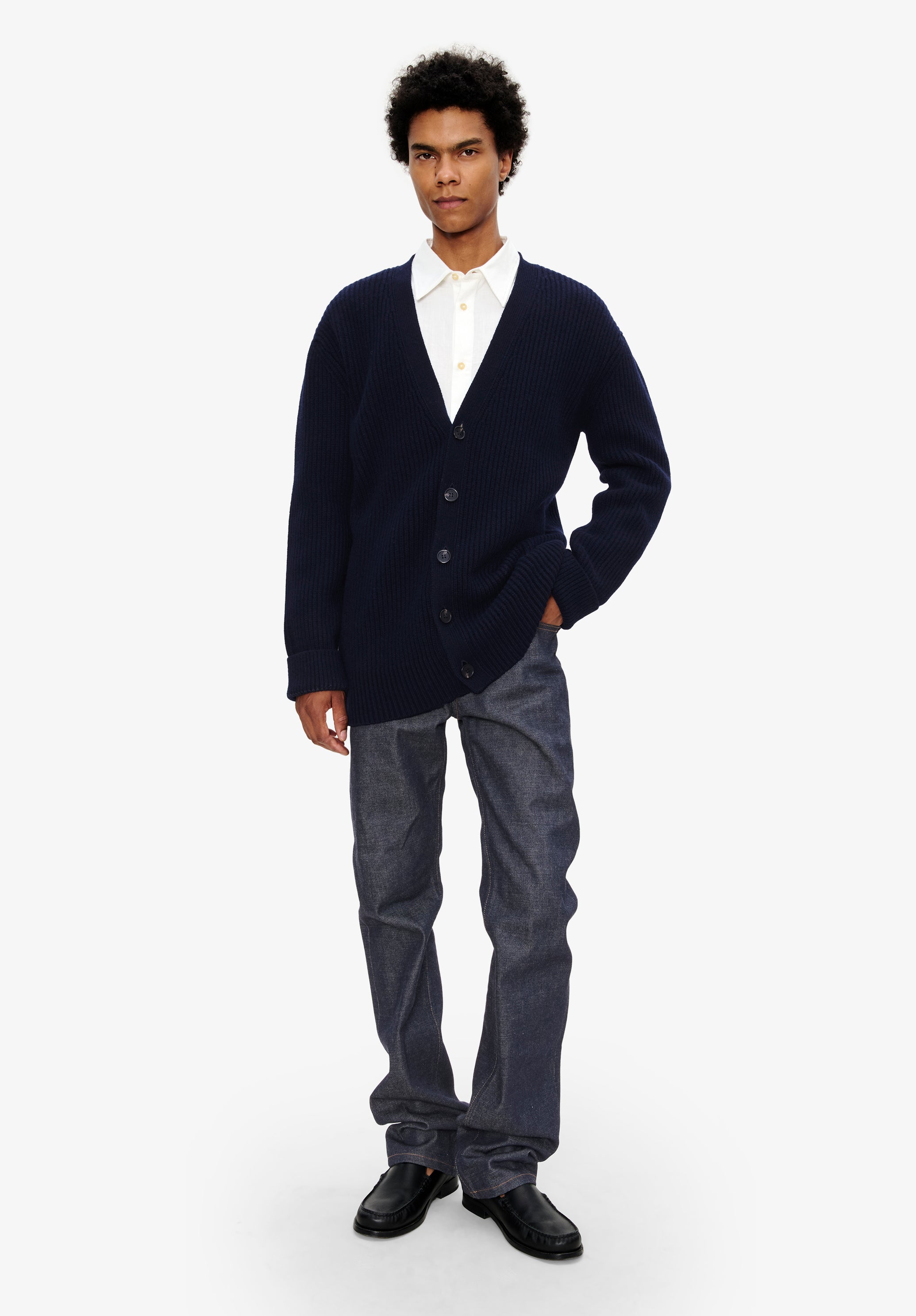 A.P.C. コットンカシミヤ カーディガン ネイビー L Wool-cashmere unisex cardigan | Knitwear | A.P.C. Ready-to-Wear