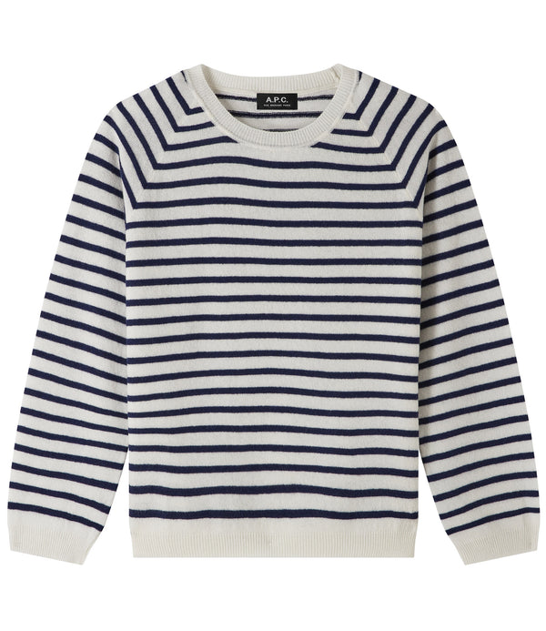 Lilas sweater - TAE - White / Dark navy blue