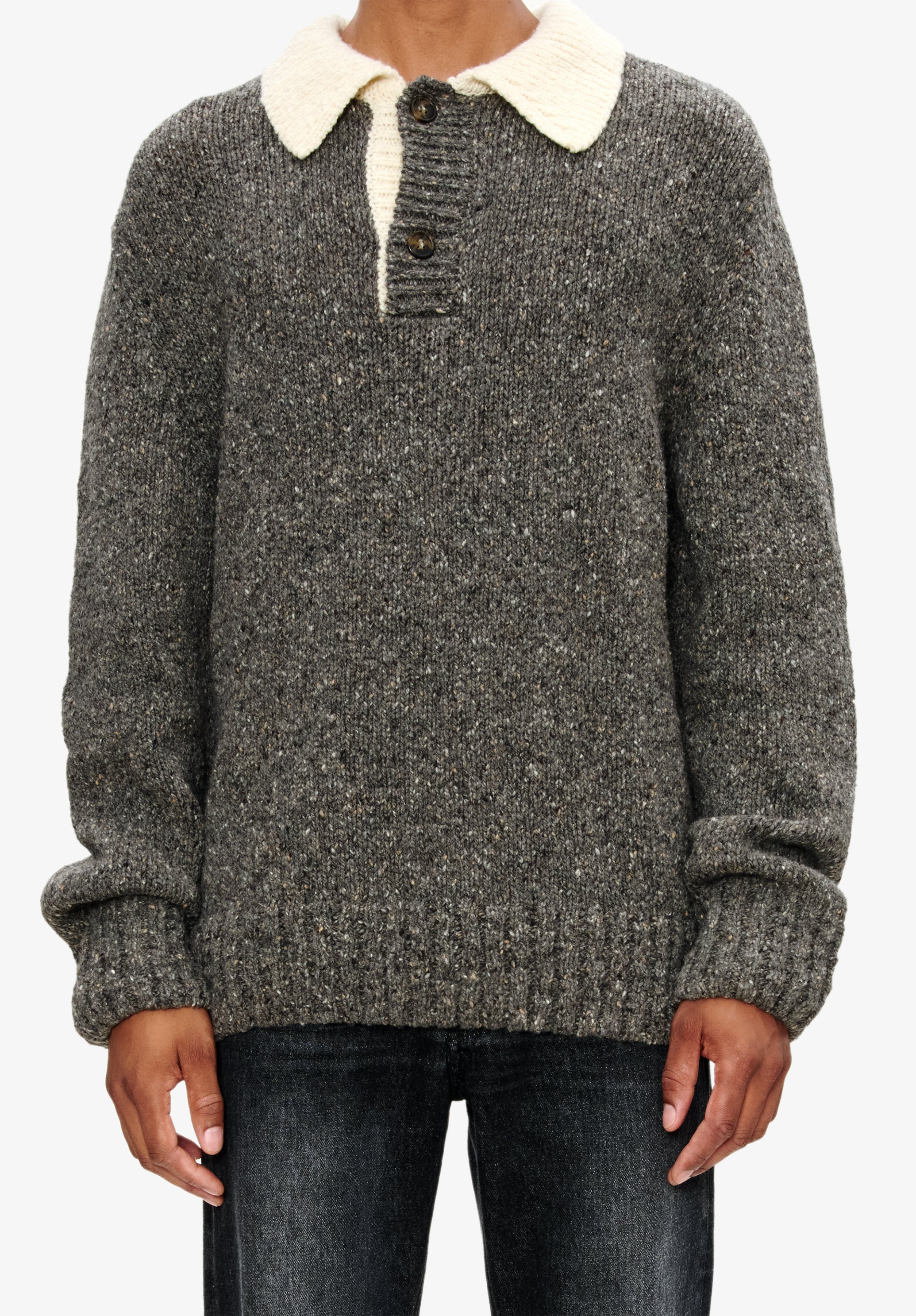 Sweater with contrasting polo shirt collar | T-shirts | A.P.C.