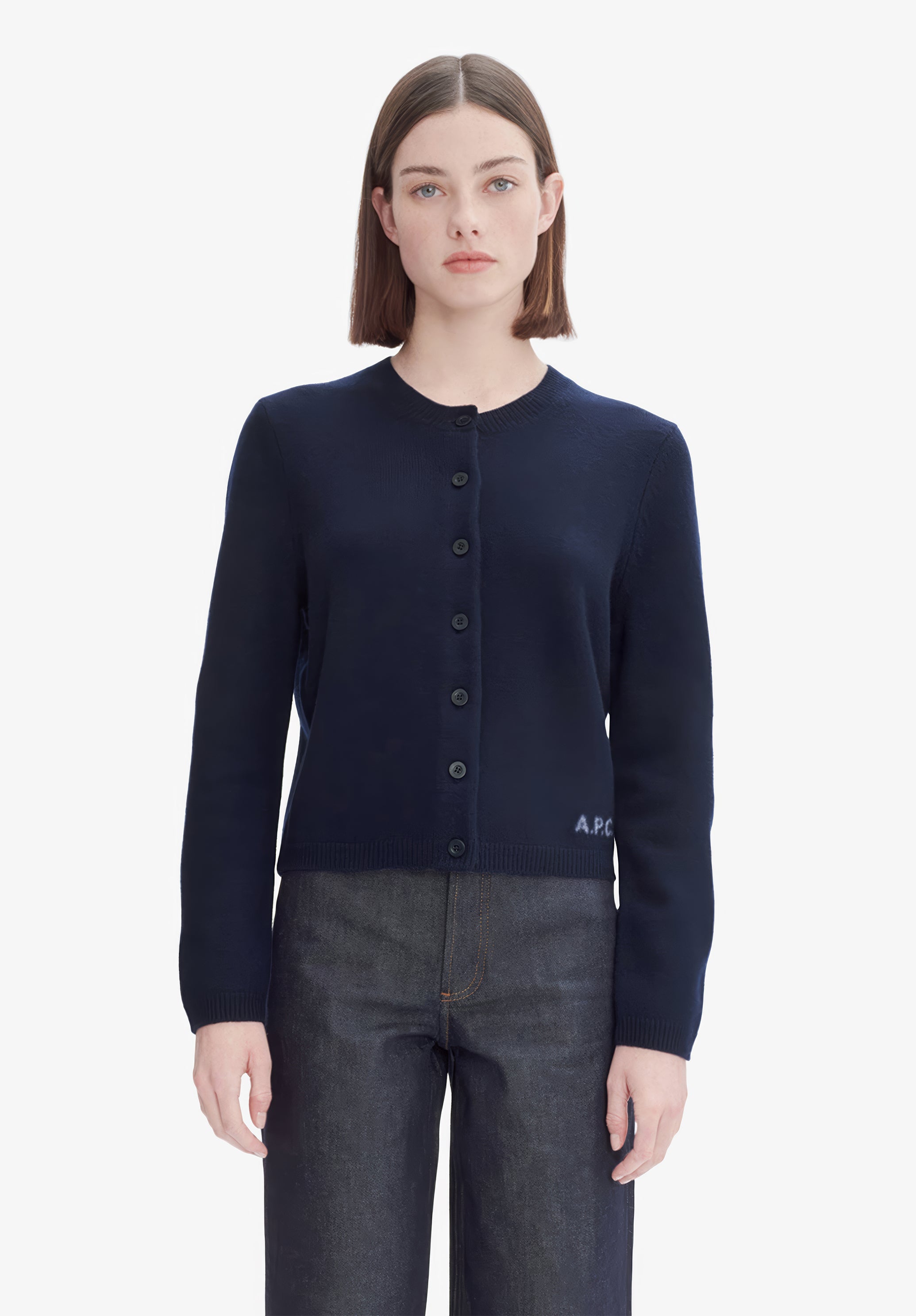 A.P.C - miwatan apc cardigan Mila cardigan | Two-colour thick felted wool collection | A.P.C.