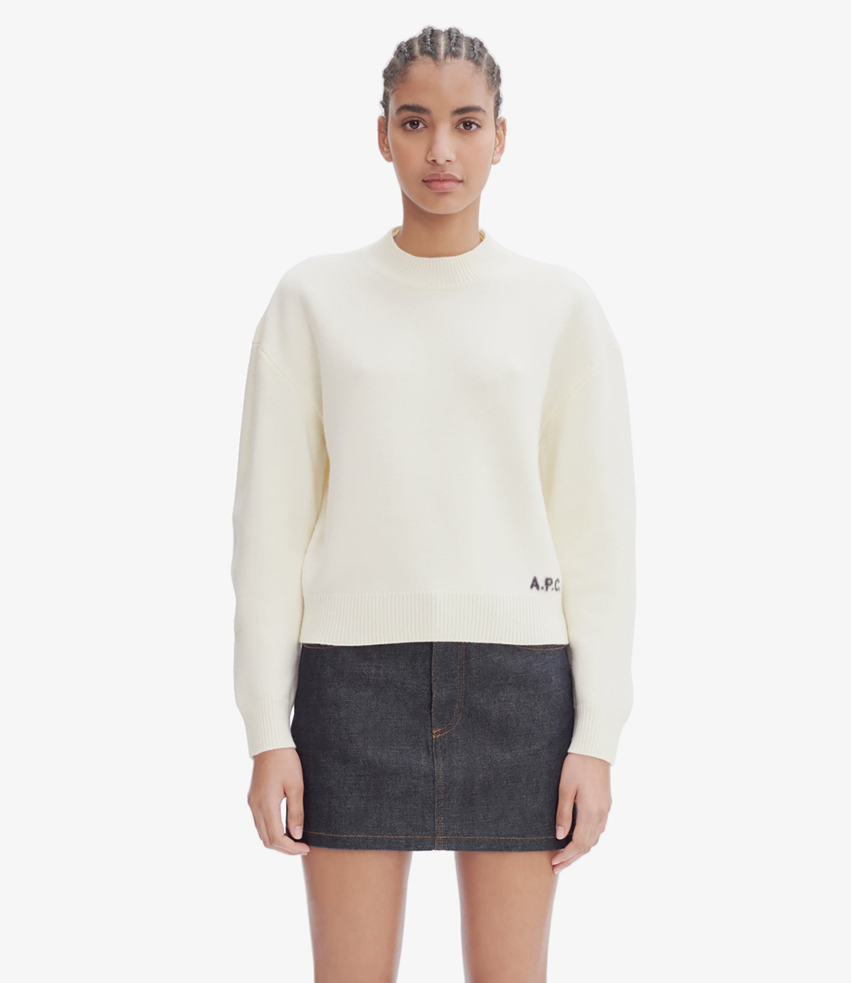 Esther sweater | Two-colour thick felted wool collection