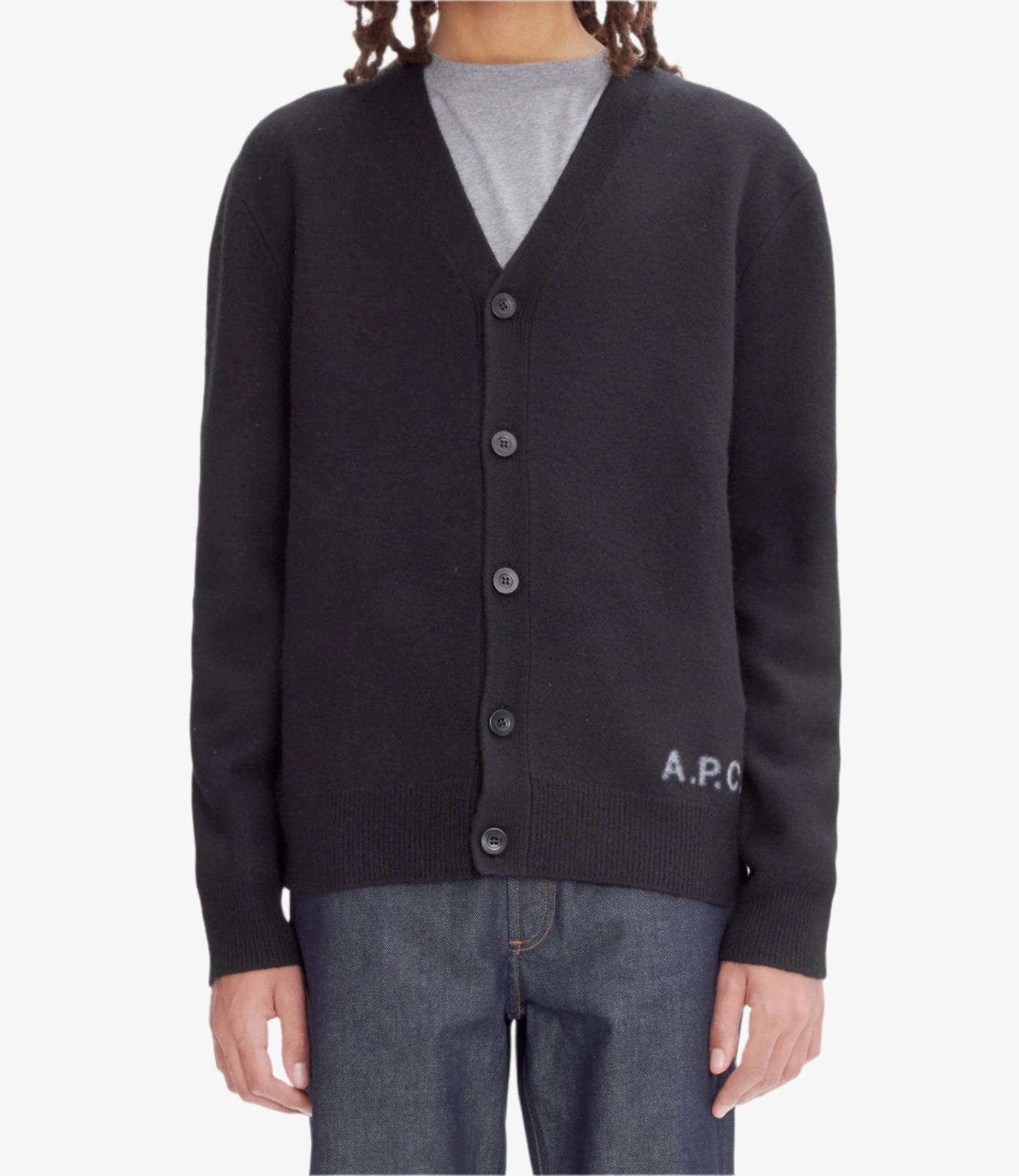 Kenny cardigan | Two-color thick felted wool collection | A.P.C.