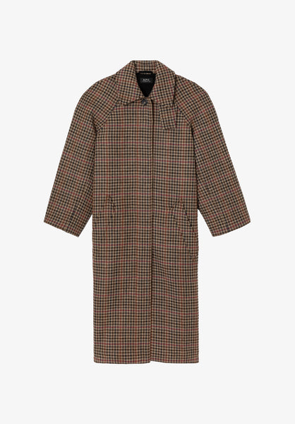 Tartan coat with raglan sleeves | Outerwear | A.P.C. Ready-to-Wear