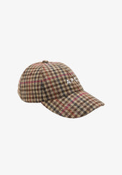 Beige check cap