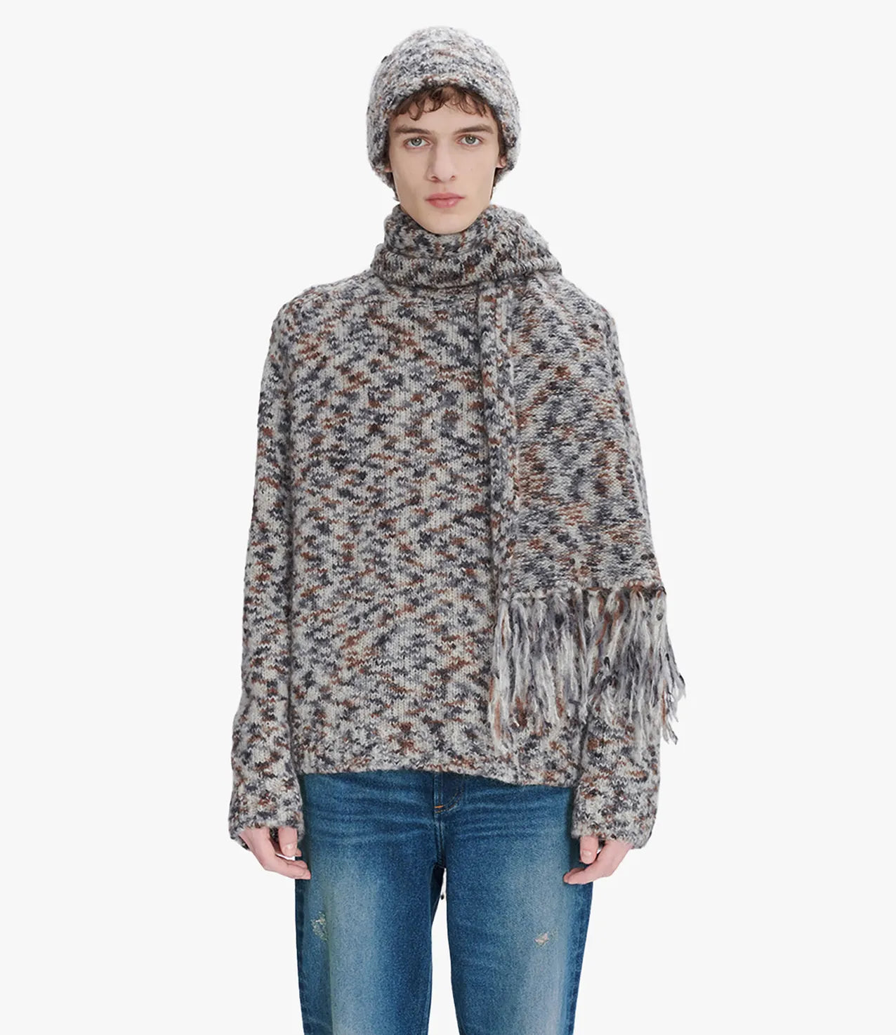 【U LAN】(UNISEX) Stars and Stripes Mohair Oversized Knit U LAN】(UNISEX) Stars and Stripes Mohair Oversized Knit