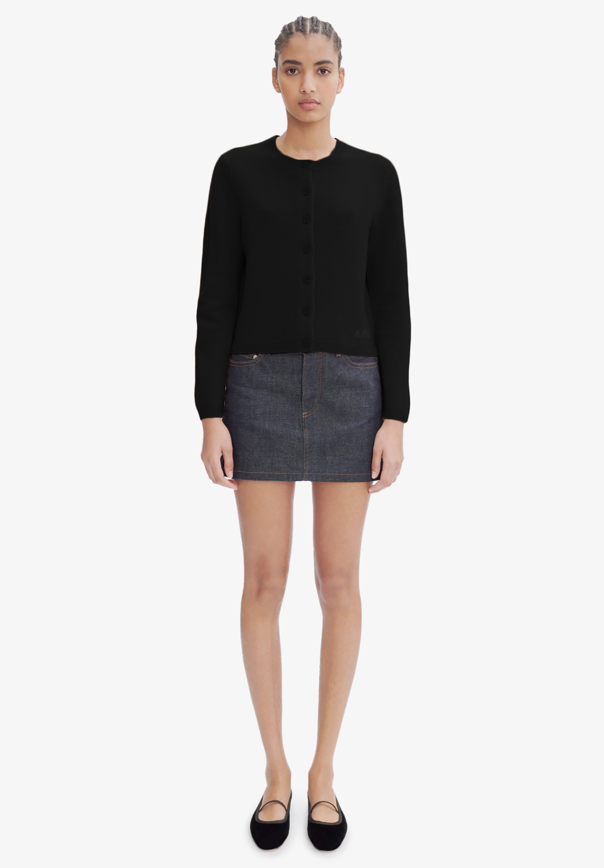Mila cardigan | Two-colour thick felted wool | A.P.C. Ready-to-Wear