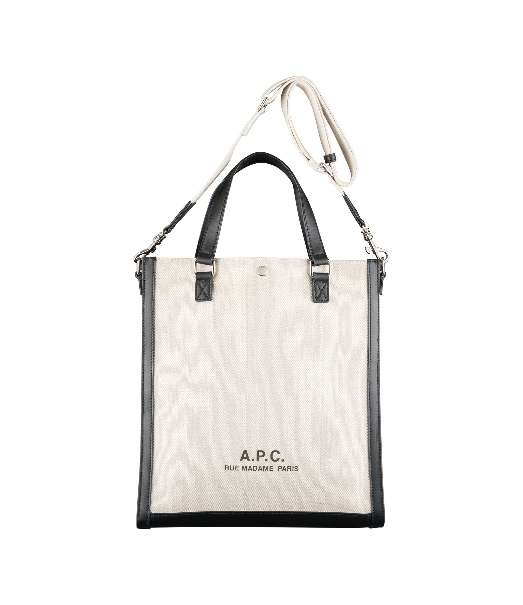 Leather-Trimmed Logo-Print Linen and Cotton-Blend Canvas Tote Bag