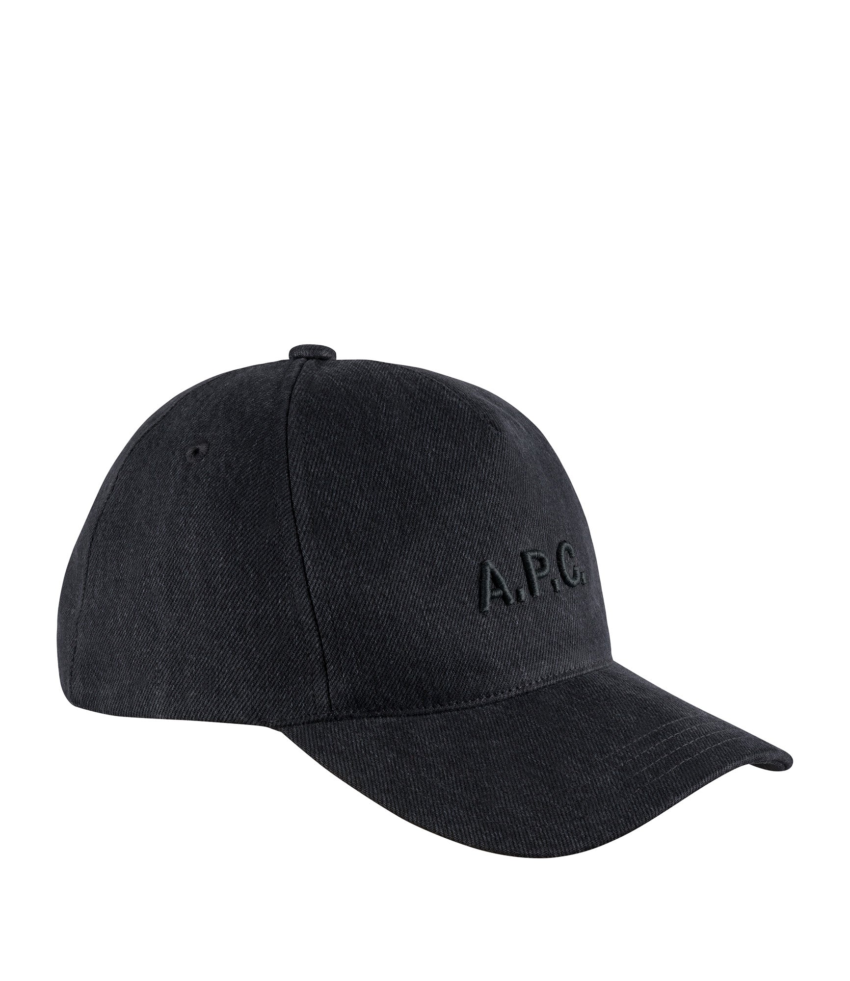 Eden baseball cap | Baseball cap in black denim with V.P.C. logo