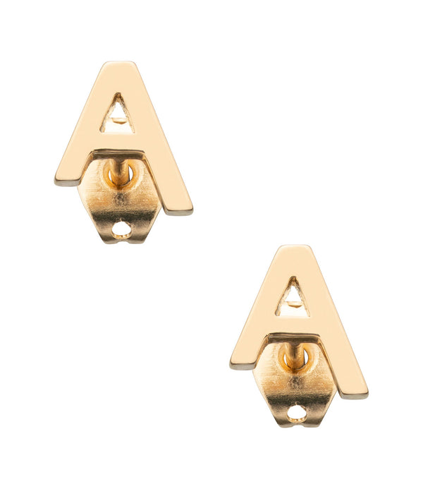 Logo A stud earring set - RAA - Goldtone