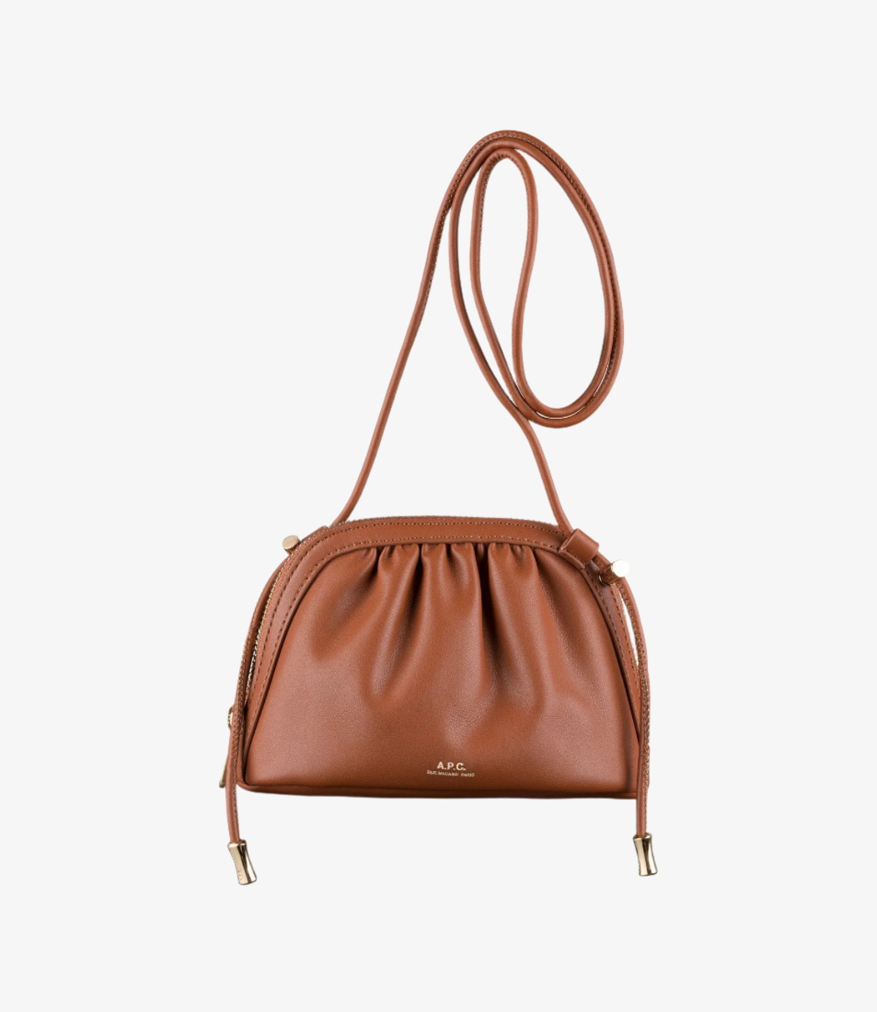 Ninon Small drawstring bag | Small drawstring bag in nut brown vegan ...